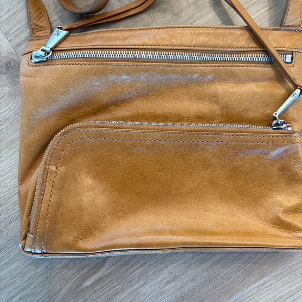 Hobo brown leather crossbody purse cognac color - Picture 2 of 7